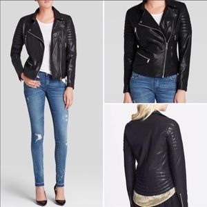 BLANKNYC Women’s Faux Leather Quilted Moto Jacket